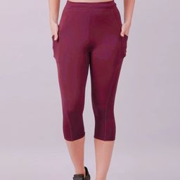 stylehub Solid Women Maroon Tights-picture-3