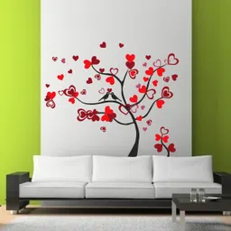 aashrut decor 58 cm Heart Tree Wall decal wall stickers PVC Vinyl, ( 104Cm X 120Cm ) Self Adhesive Sticker-picture-0