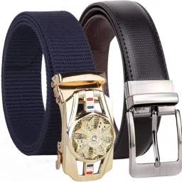 Men & Women Casual Multicolor Artificial Leather Reversible Belt-image-81