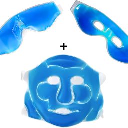Anti-Fatigue Cooling Gel Face & Eye Mask with Strap | Facial Skin Refresh Face Shaping Mask (Set of 3)-5