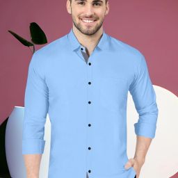 Men Regular Fit Solid Spread Collar Formal Shirt-image-16