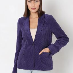 Women Solid Single Breasted Casual Blazer-image-39