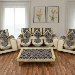 Polycotton Abstract 3+1+1 Seater Sofa Cover-image-33