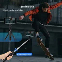 SOJUBA New Bluetooth Selfie stick Tripod with Remote + Collar Mic Monopod mobile holder Monopod, Tripod, Tripod Kit image 4