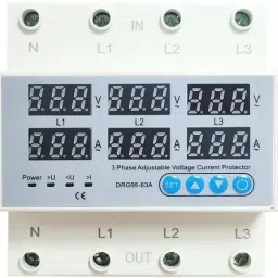63A 230v 3 Phase Din Rail Adjustable Over Under Voltage Current Protector. Digital Voltage Tester-19
