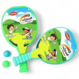 Table Tennis Badminton Racquet Set for Kids - 2 Bats & 2 Balls Multicolor Strung Tennis Racquet-picture-26