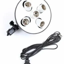 Hiffin 5 in 1 E27 Photo Studio Bulb Holder Base Socket Lamp Bulb Holder Adapter for Photo Video Studio Softbox Video Light - Black Camera Rig image 2