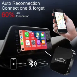 exblack 3 in 1 Wireless CarPlay & Android Adapter for Netflix, YouTube (4GB+64GB) Car Stereo image 2
