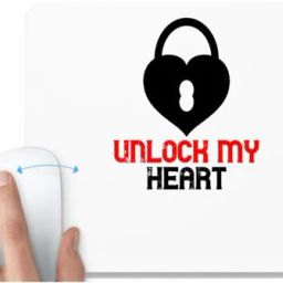 UDNAG White Mousepad 'Couple | unlock my heart' for Computer / PC / Laptop [230 x 200 x 5mm] Non Slip Base Mousepad-image-56