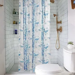 210 cm (7 ft) PVC Semi Transparent Shower Curtain Single Curtain-image-11