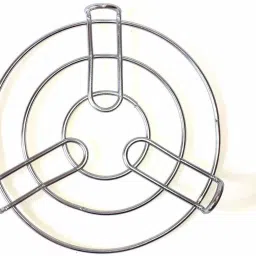 Kitchen Cooking Pot Steaming Tray Stand Stainless Steel Round Cooker Steamer Rack Stand Cookware Tool Mirror Trivet (Pack of 1) Miror Finish Trivet (Pack of 1) SILVER Trivet-17