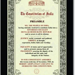 Preamble of Indian Constitution Wall Frame A3 Fine Art Print-20