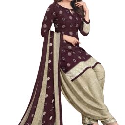 Unstitched Crepe Salwar Suit Material Printed-image-66