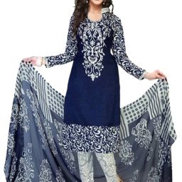 Unstitched Crepe Salwar Suit Material Printed-image-13