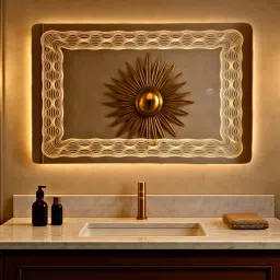 LED Mirror with Touch Sensor 18x24 Inch | Wall Mounted Makeup Decorative Mirror Bathroom Mirror-picture-2