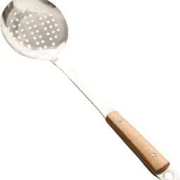 1 Pcs Stainless Steel Slotted Turner Spatula with Wooden Handle for Kitchen Stainless Steel Serving Spoon-image-87