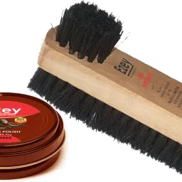Ezey Wax Shoe Polish (Brown)+Twin Shoe Brush Shoe Care Kit-image-16