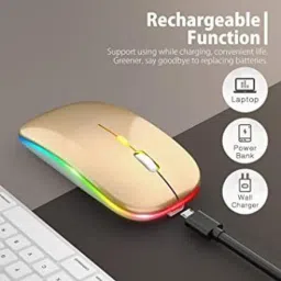 MARS Wireless Rechargeable Mouse with RGB Backlit LED Silent Click DPI 1600 Wireless OpticalGaming Mousewith Bluetooth image 2
