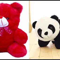 Red Teddy With Panda Teddy Combo Set of 2 Soft Toys For Kids_NEW1 - 25 cm-image-5