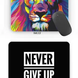 SMULY COMBO PACK OF COLOURFULL LION & NEVER GIVE UP Mousepad-image-37