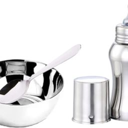 Stainless Steel Baby 3Pc Dining Set (Bowl, Spoon and 150ML Feeding Bottle)- 304 Food Grade Stainless Steel-23