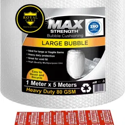 Air Bubble Wrap Packing Roll 1M x 5M – Heavy-Duty 80 GSM With Fragile Stickers Security Bag-image-35