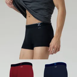 Pack of 3 Traq Anti-bacterial Odour-free cotton Solid Men Trunk-picture-20