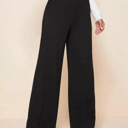 broadstar Women Straight Fit Black Lycra Blend Trousers-picture-38