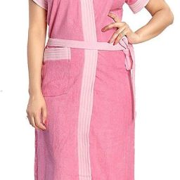 Baby Pink Strip Pink XL Bath Robe-image-8