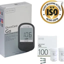 GlucoCard G+ Diabetes Kit – 100 Strips, Made in India, No Coding Glucometer-23