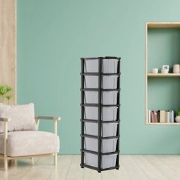 7 Layer Grey Plastic Modular Drawer for Free Standing Any Place Plastic Kitchen Trolley-30