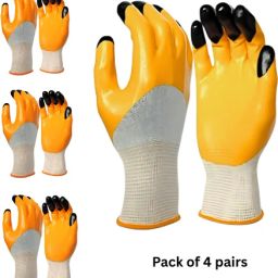 Multipurpose Hand Gloves Pack of 4 Pairs Gloves for Gardening, Construction. Gardening Shoulder Glove-image-52