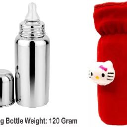 Baby Feeding Bottle With Cover - Stainless Steel-image-59