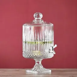 4.5 Litre Footed Glass Juice Dispenser with Tap Mason Jar Elegant Beverage Bottled Water Dispenser-image-83