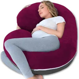 ultra soft c shaped pillow Polyester Fibre, Microfibre Solid Pregnancy Pillow Pack of 1-image-92