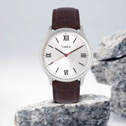 Silver Dial Leather Strap Analog Watch- For Men TW0TG7300-image-27
