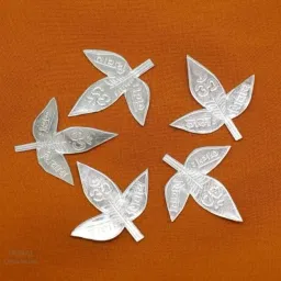 ASTRO-D 999 Silver Belpatra Leaves for Lord Shiva Pooja 5pcs Small Decorative Showpiece - 2 cm-picture-8