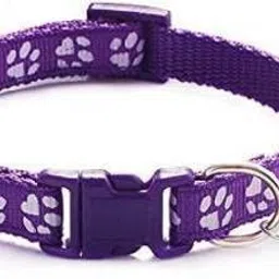 dogtrust Collars Breakaway with Bell,Kitten and Small Dogs Soft Adjustable Collar Safe,Solid and Protection for Cats and Puppies,Cute Kitty Neckband with paw Print- Set of 1(Purple) Bell Dog & Cat Collar Charm-picture-2