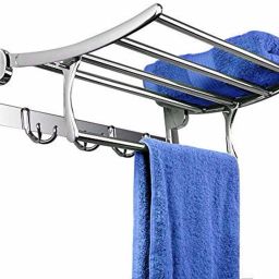 Pitru Premium Stainless Steel Folding Towel Rack/Towel Stand/Hanger/Bathroom Accessories(18 Inches) Chrome Plated Towel Holder-image-89