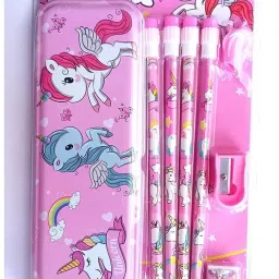 Mini Unicorn Themed Pencil Case Gift Set For Kids (Pack of 1) Pencil-22
