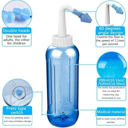 maycreate Neti Pot Nose Wash System With Waterpulse Nose Cleaner Neti Pots for Sinus Manual Nasal Aspirator image 4