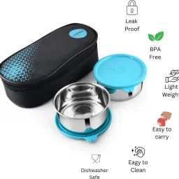 uninox Stainless Steel Tiffin Set of 2 Container 325 ml each Lunch Box 2 Containers Lunch Box image 3