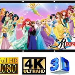 Moiz 92 inch Projector Screen,4K HD Portable Video Projector Screen Foldable Anti-Crease Indoor Outdoor Projection Screen for Home, Office, Classroom (80" Inch (W) x 45" Inch (H)) Projector Screen (Width 213.36 cm x 121.92 cm Height)-picture-32