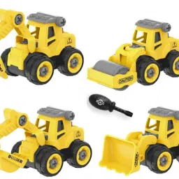 DIY Tool Truck Vehicles Set, 4 Pack Take Apart Construction Trucks ,Screwdriver-44