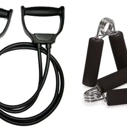 Combo Of Doble Toning Tube With Foam Hand Gripper For Men And Women Fitness Accessory Kit Kit-image-70