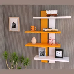 Cube Shape Floating MDF (Medium Density Fiber) Wall Shelf (Number of Shelves - 6, Black, Green) Wooden Wall Shelf-1