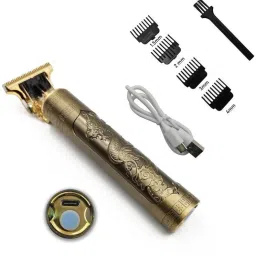 Krittoe T9 Vintage USB Rechargeable Cordless Electric Beard Trimmer Hair Clippers G97 Trimmer 120 min Runtime 4 Length Settings-image-93