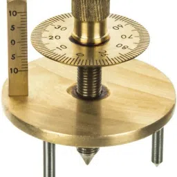 Spherometer - Superior 2.5 Inch - 40mm Brass Dial Head - 3 Stainless Steel Legs Radius Gauge-25