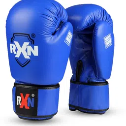rxn Competition Boxing Gloves All Leather Blue 12 oz Boxing Gloves-picture-2