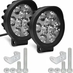 Fog Light Waterproof 9 LED Round Fog Lamp Car, Motorbike LED (12 V, 15 W)-39